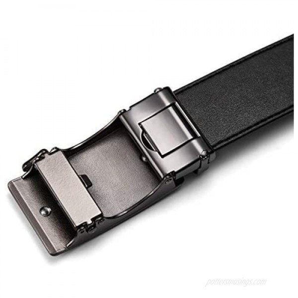 Men's Belt Leather Ratchet Dress Belt Removable Automatic Buckle Large Size Belt For Men Pant Shirt