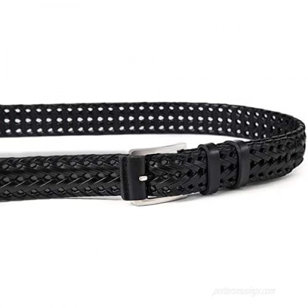 Mens Belts Bulliant Leather Woven Braided Belts for Men Casual Jeans Golf Anyfit Gift Boxed