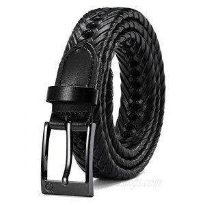 Mens Braided Leather Belt 1 1/8"  Chaoren Braided Woven Belt for Casual and Dress in Gift Box