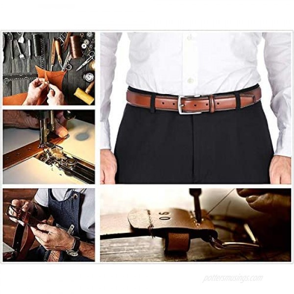 Men's Genuine Leather Dress Belts Made with Premium Quality - Classic and Fashion Design for Work Business and Casual