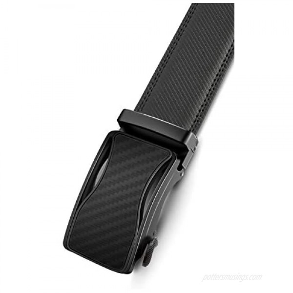 Mens Ratchet Belt BULLIANT Leather Adjustable Slide Belt For Mens Dress Casual Pant 1 3/8 Size Adjustable
