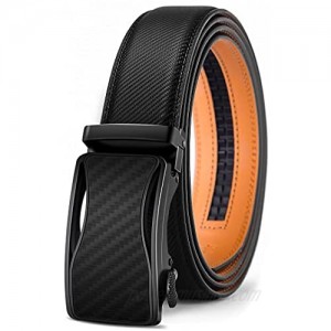 Mens Ratchet Belt BULLIANT Leather Adjustable Slide Belt For Mens Dress Casual Pant 1 3/8" Size Adjustable