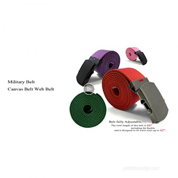 Military Belt Canvas Belt Web Belt Non Leather Belt One Size fits all 1-1/2 Wide