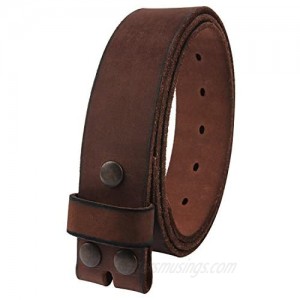 NPET Mens Leather Belt Full Grain Vintage Distressed Style Snap on Strap 1 1/2" Wide