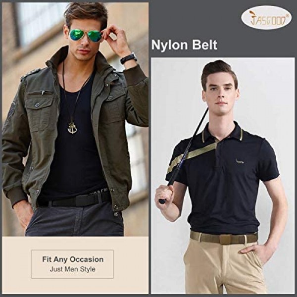Nylon Military Tactical Men Belt 2 Pack Webbing Canvas Outdoor Web Belt with Plastic Buckle gift for Men