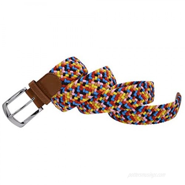 Stretch Belt Vonsely Elastic Belts Braided Fabric Belt Colorful Woven Belts