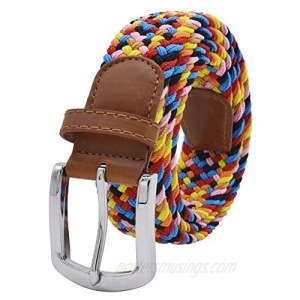 Stretch Belt  Vonsely Elastic Belts Braided Fabric Belt Colorful Woven Belts