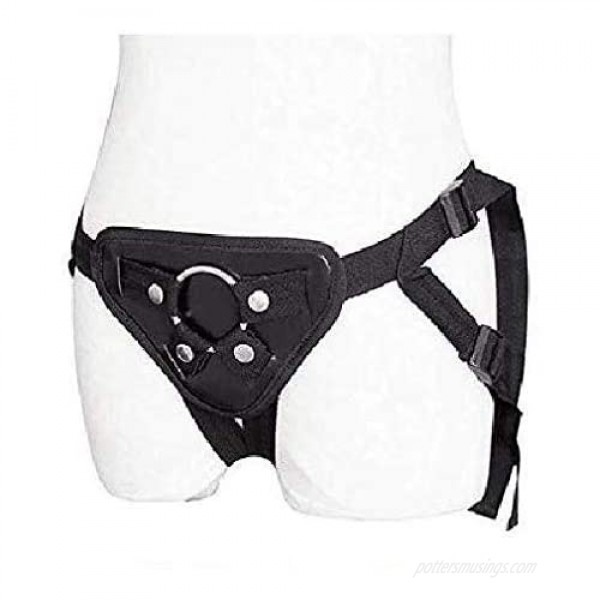 Unisex Strap on Harness Belt Pants Strapless Panties with Adjustable Belt in Black For Women Men