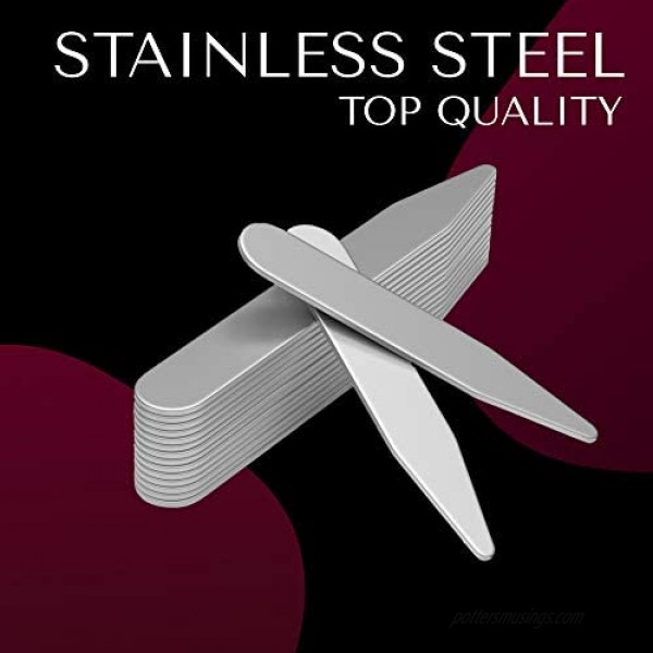 2.5 Stainless Steel Collar Stays for Men- Set of 36 Dress Shirt Collar Stays