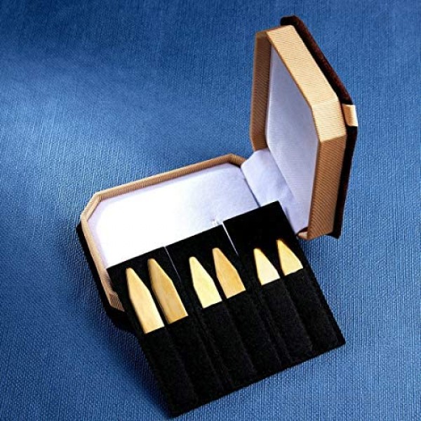 6Pcs Gold Stainless steel Collar Stays Shirt Collar Stiffeners in a Nice Gift Box Size 2.2 / 2.5 / 2.75 (CP09-Gold No Note)