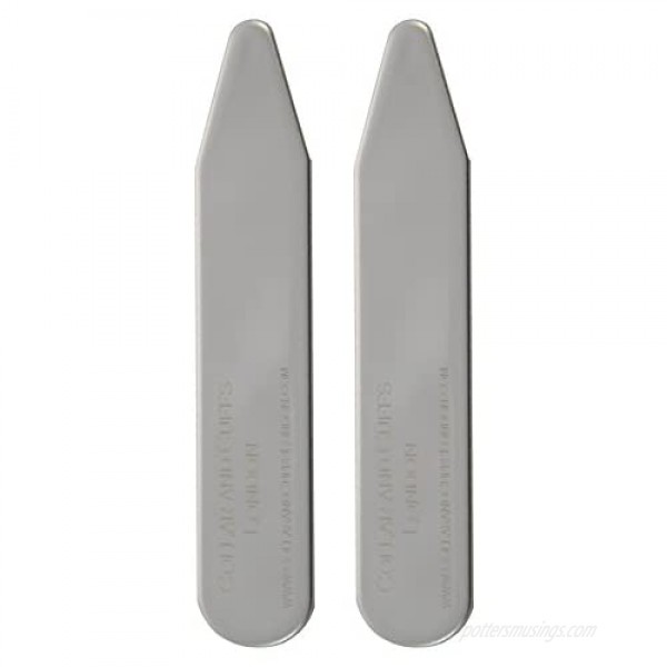 COLLAR AND CUFFS LONDON - 10 Metal Shirt Collar Stiffeners - 5 COLOURS 5 SIZES - 2 2.2 2.35 2.5 2.8 - Silver Black Gold Blue Rose Gold Colours - With Plastic Storage Box - 5 pairs