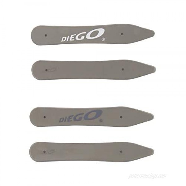 DiEGO　Japan Collar Stays Made from Stainless Steel-Edge Covered with Silicon Rubber Comes with 3 Pieces of mouet- Logo Design