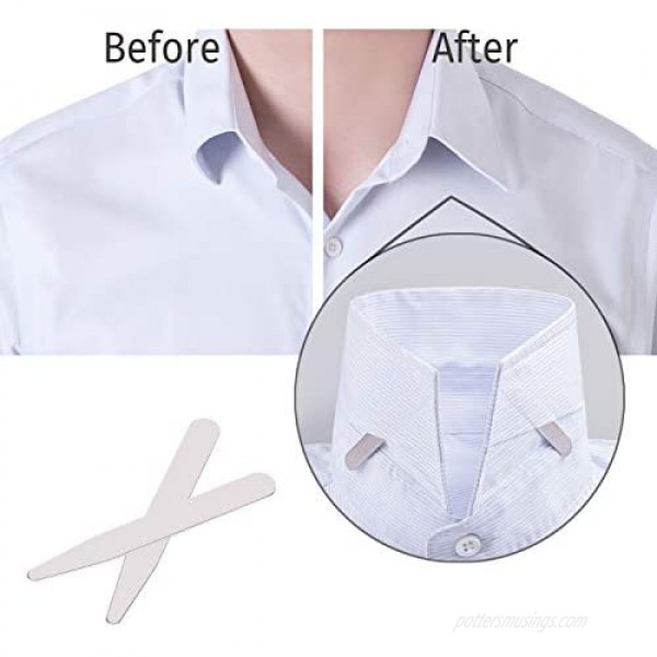 HDE Collar Stays Collar Extenders for Mens Shirts Tie Clip Tack Invisible Stay & Waist Extenders