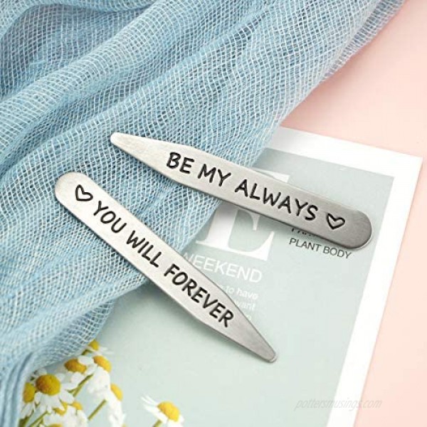 Melix Home Boyfriend Gifts from Girlfriend You Will Forever Be My Always Collar Stays for Husband Valintines Present