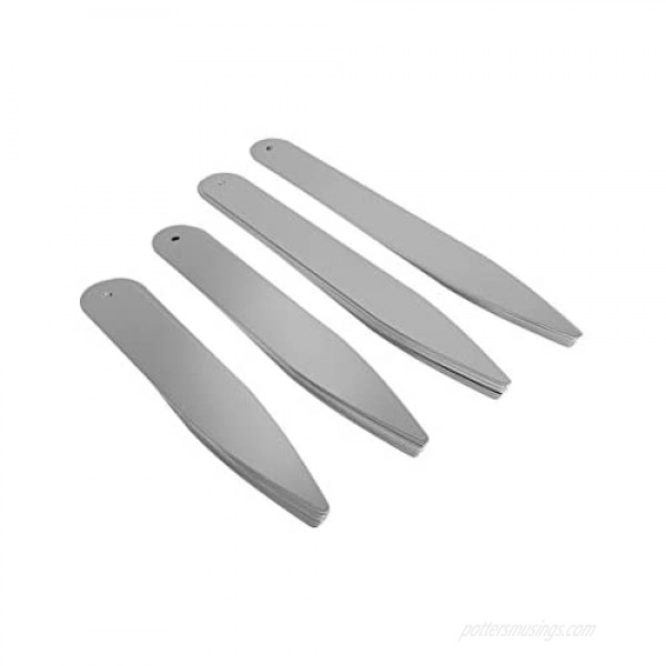 Men's Fashion Silver Collar Stays Set Sizes For Shirt 2.2 2.5 2.75 3 Collar Stiffeners Set By Dan Smith