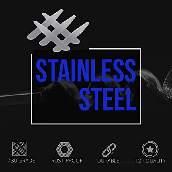 Metal Collar Stays for Men – 40 Dress Shirt Collar Stays for Men 3 Sizes in a Divided Sapphire Box by Quality Stays