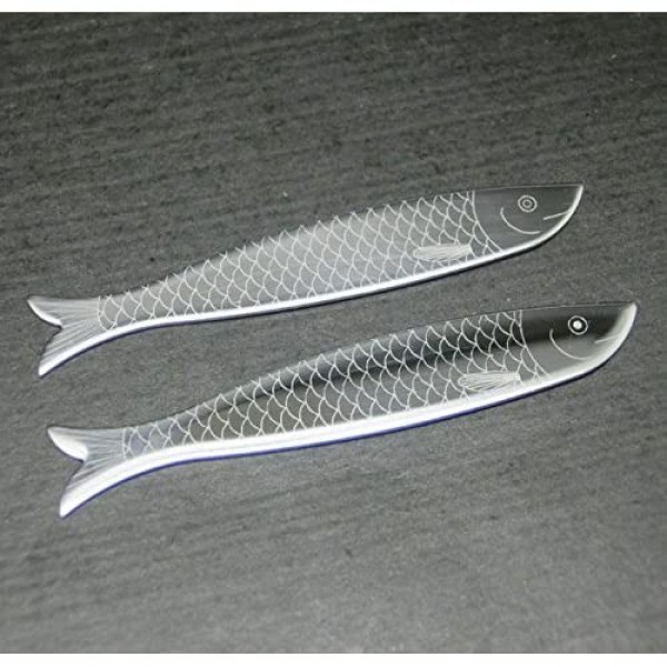 Shang Zun 20 Pcs Fish Design Metal Collar Stays in 2 Glass Bottles 2.2/ 2.5