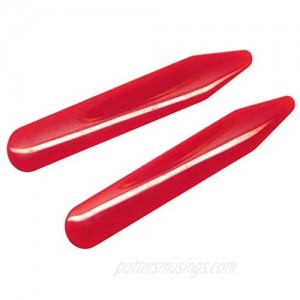 Shang Zun 30 Pcs Red Plastic Collar Stays in Clear Box  2.2"