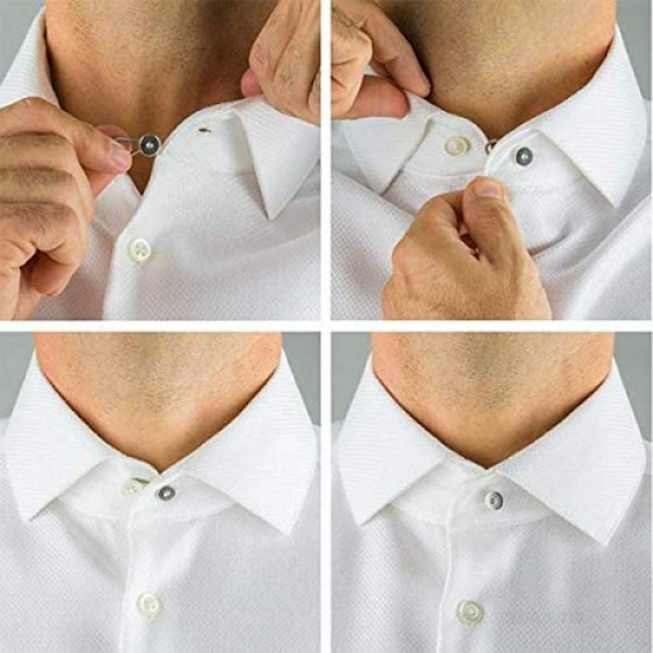 Shirt Collar Expander Metal Collar Expander for Trousers and Dress 5 Pieces Silver