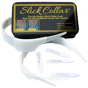 Slick Collar Adjustable Shirt Collar Support for Collar Stays and Plackets for Men and Women