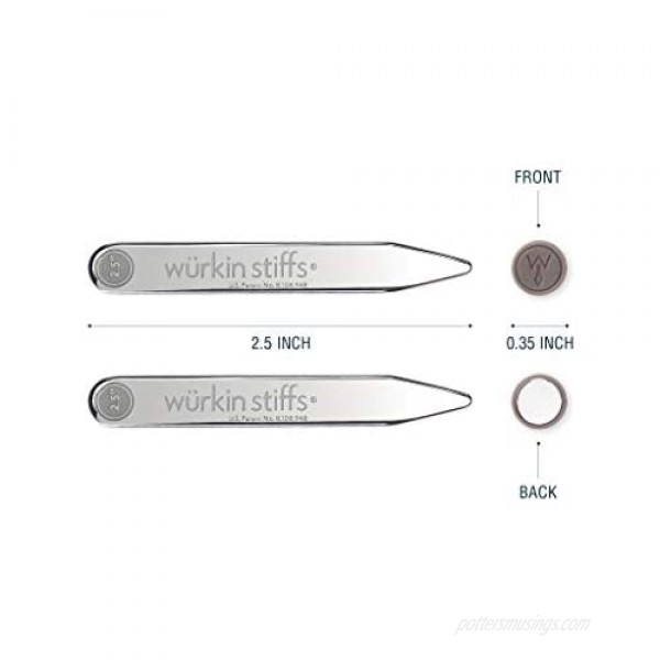 Wurkin Stiffs Two 2.5-Inch Magnetic Power Stays in storage case - Collar Stays - TSA Friendly