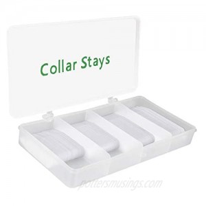 xydstay 200 White Plastic Collar Stays in Divided Box  4 Sizes  Men Shirts