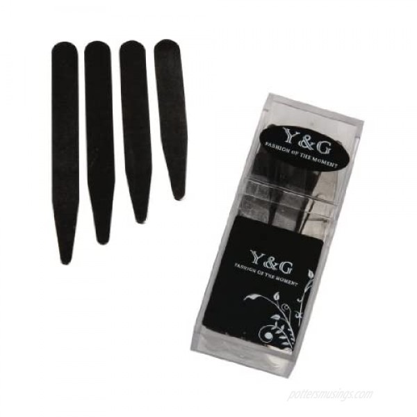 Y&G Men's Fashion Various Quantity/Sizes Set Metal Collar Stays for Mens in a Clear Plastic Box
