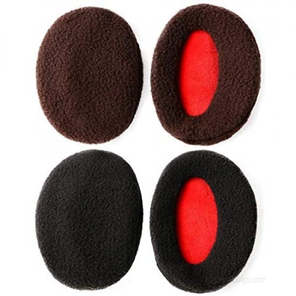 2 Pairs Bandless Ear Warmers/Earmuffs with Soft Fleece Ear Covers Winter Outdoors Men Women