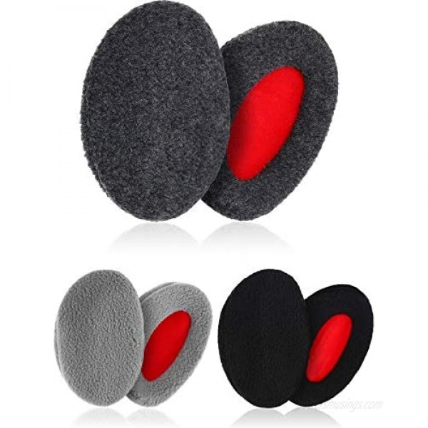 3 Pairs Bandless Ear Muffs Soft Winter Ear Warmers for Cold Weather Men Women