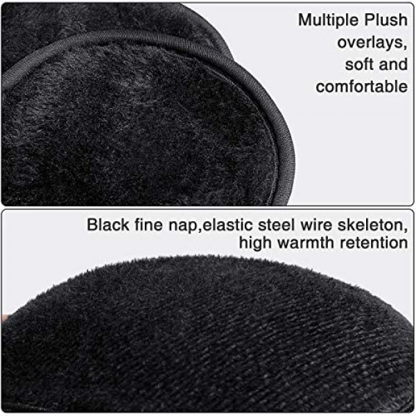 8 Packs Ear Warmer Cover for Men Women Fleece Winter Warm Black Earmuff Unisex