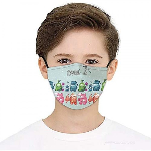 Among US Game Impostor 3D Print Comfy Breathable Mask for Kids Boys and Girls Dust Adjustable Bandana