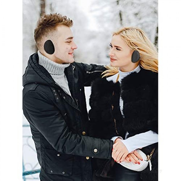 Bandless Ear Warmers Fleece Earmuffs Winter Ear Cover for Men Women