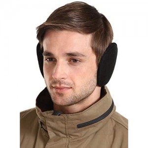 Ear Muffs for Men & Women - Winter Ear Warmers Behind the Head Style - Soft Fleece Black Earmuffs/Covers for Cold Weather