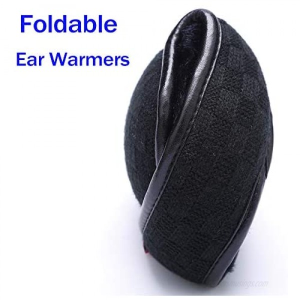 Ear Warmers Foldable for Men Women Fleece Unisex Winter Earmuffs Outdoor