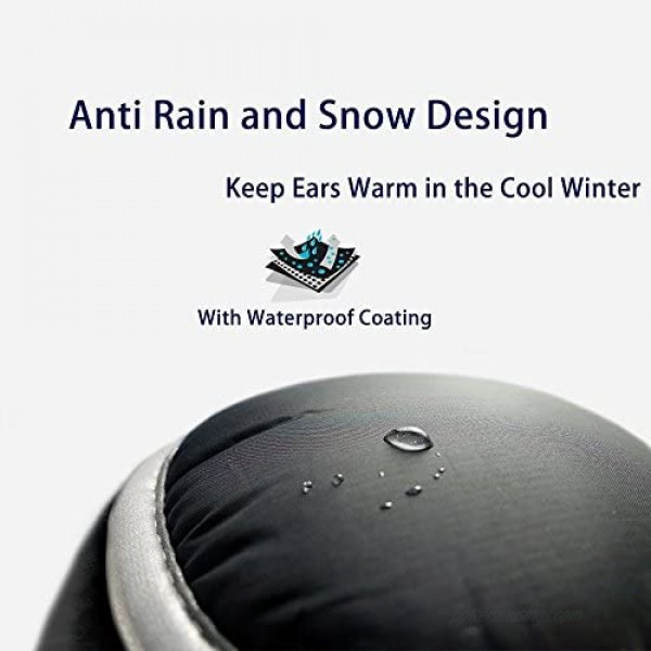 Ear Warmers Waterproof Unisex Winter Fleece Earmuffs for Men Women Adjustable Ear Muffs