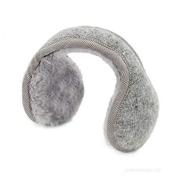 Earmuffs for Women Cozy Warm Winter Ear Muffs Cable knit Foldable Ear MuffsGray