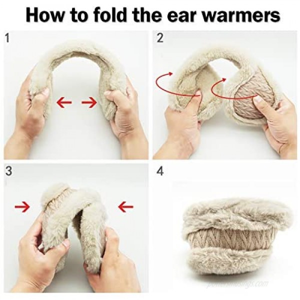 Foldable Soft Ear Muffs Unisex Knit Ear Warmers for Winter Outdoor Ear Muffs For Women Men