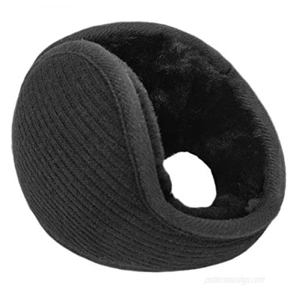 LETHMIK Outdoor Foldable EarMuffs Unisex Winter Packable Knit Warm Fleece Ear Warmers Cover