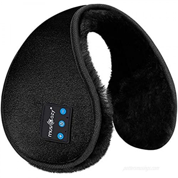 MUSICOZY Bluetooth Ear Warmers Earmuffs for Winter Women Men Kids Girls Wireless Ear Muffs Headphones Built-in HD Speakers and Microphone with Carry Bag for Biking Running Walking Hiking