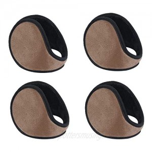 WeiMeet 4 Pieces Unisex Fleece Earmuffs Foldable Earmuffs Winter Outdoor Ear Warmer Men’s Earmuffs Women’s Earmuffs