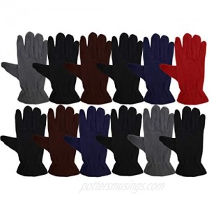 12 Pairs of Winter Fleece Gloves  Soft Warm Cozy Sports Glove  Mens Womens Kids