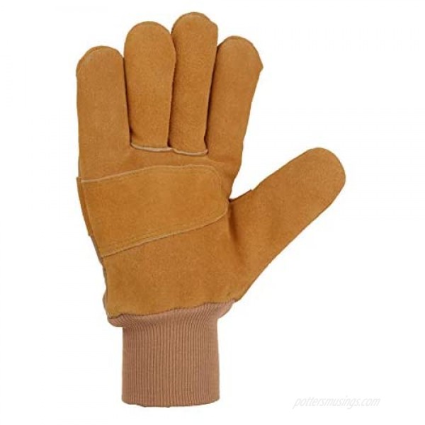 Carhartt Men's Wb Suede Leather Waterproof Breathable Work Glove Brown Large