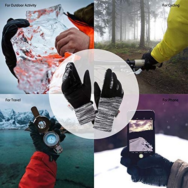 EMPO Waterproof Windproof Warm Gloves - Thinsulate Winter Touch Screen Thermal Gloves