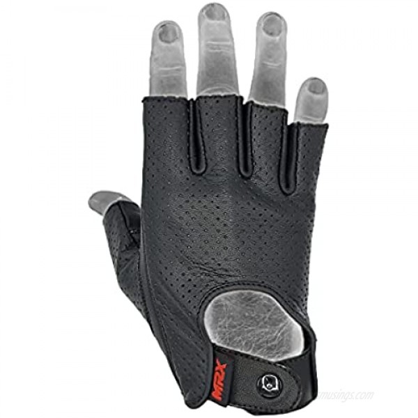 Mens Driving Gloves Basic Soft Goat Leather Fingerless Breathable Biker Motorcycle Riding Cycling Shooting Button Gloves Full Finger Black