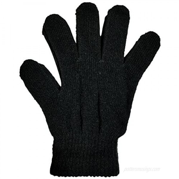 Winter Magic Gloves 12 Pairs Stretchy Warm Knit Bulk Pack Mens Womens