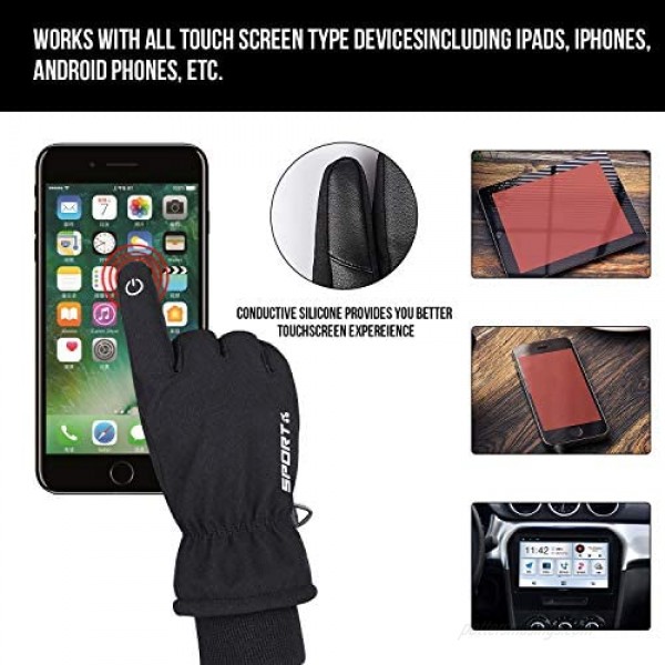 Yobenki Winter Gloves -30°F Touch Screen Thermal Gloves Windproof Warm Gloves Men Women